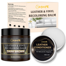 8.8oz Leather Recoloring Balm with 100ml Leather Conditioner ,Dark Brown Leather Repair Kit for Furniture,Leather Repair Cream ,Leather Scratch Repair