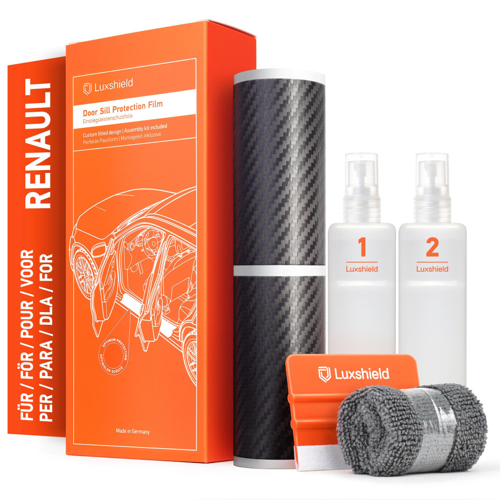 Luxshield Car Door Sill Protectors For Renault Rafale I 2024-2025 - Paint Protection Film For Car Kick Plates Panel Covers Carbon 5051224112616