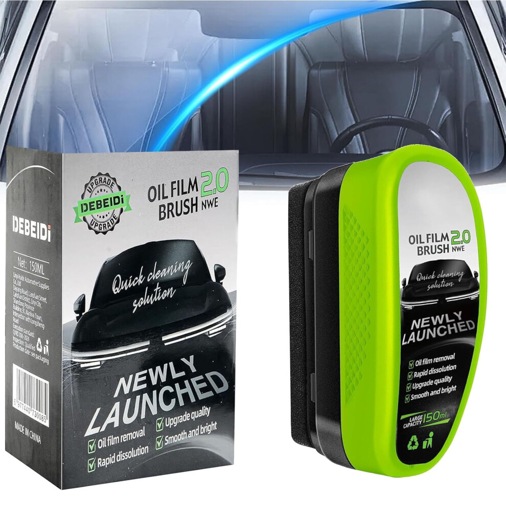 150Ml Car Oil Film Cleaning Brush 2.0, Windscreen Glass Cleaner With Built-In Applicator, Removes Grease And Film, Improves Clarity And Visibility For 5051224110537