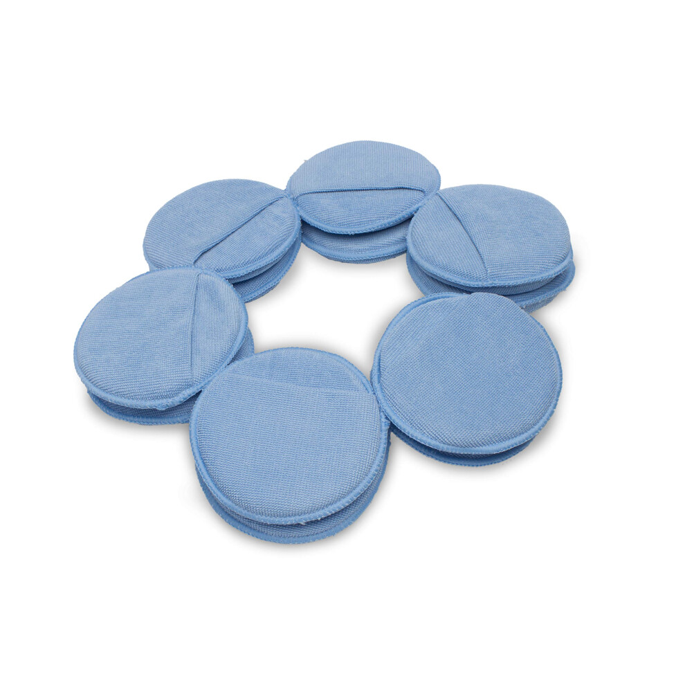 Ltwhome Microfiber Wax Polish Applicator Cleaning Detailing Foam Sponge Pad With Finger Pocket For Cars (Pack Of 12) Blue 5051224115587