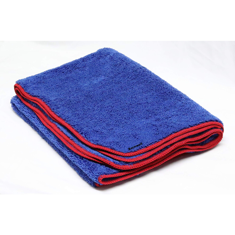 Barnwell Fluffy Large Microfibre Drying Towel Cloth For Car Van Detailing 24" X 36" Blue 5051224115754