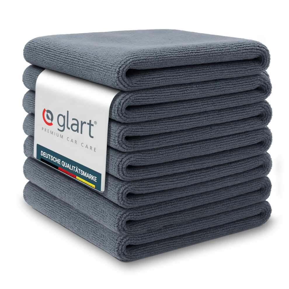 Glart 4747 Microfiber Cloth Set For Car - 7 Pieces, 40X40 Cm, Lint-Free & Absorbent - Cleaning Cloths For Paint, Glass, Rims, Cockpit, Interior, Soft.