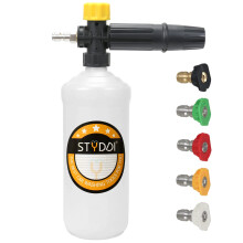STYDDI Adjustable Snow Foam, Jet Wash Spray Gun with 1/4 Inch Quick Connect, 1L Car Wash Foam Lance Cannon, 5 Pressure Washer Spray Nozzle Tips