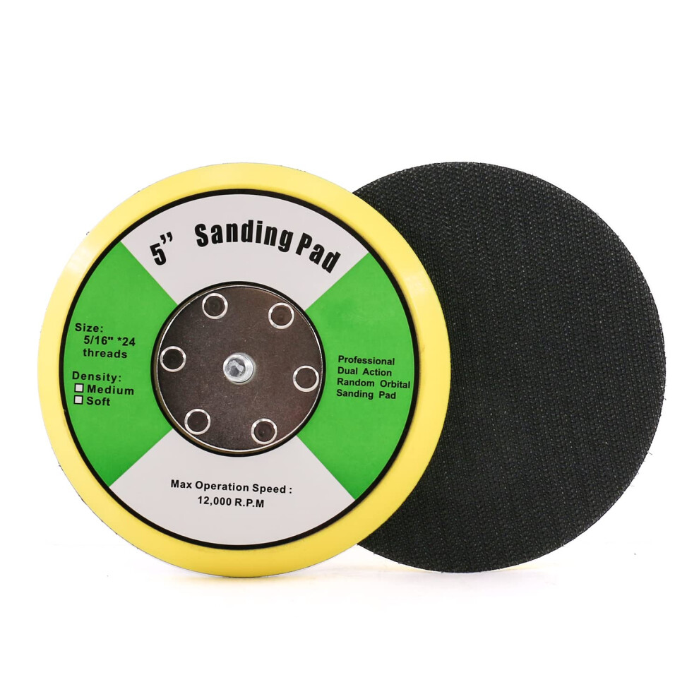 Z-Leap 5 Inch Pu Backer Pad Buffing Polishing Pad, 5/16" With 24 Threads, Hook And Loop Backing, For Car Sanding And Polishing 5051224117949