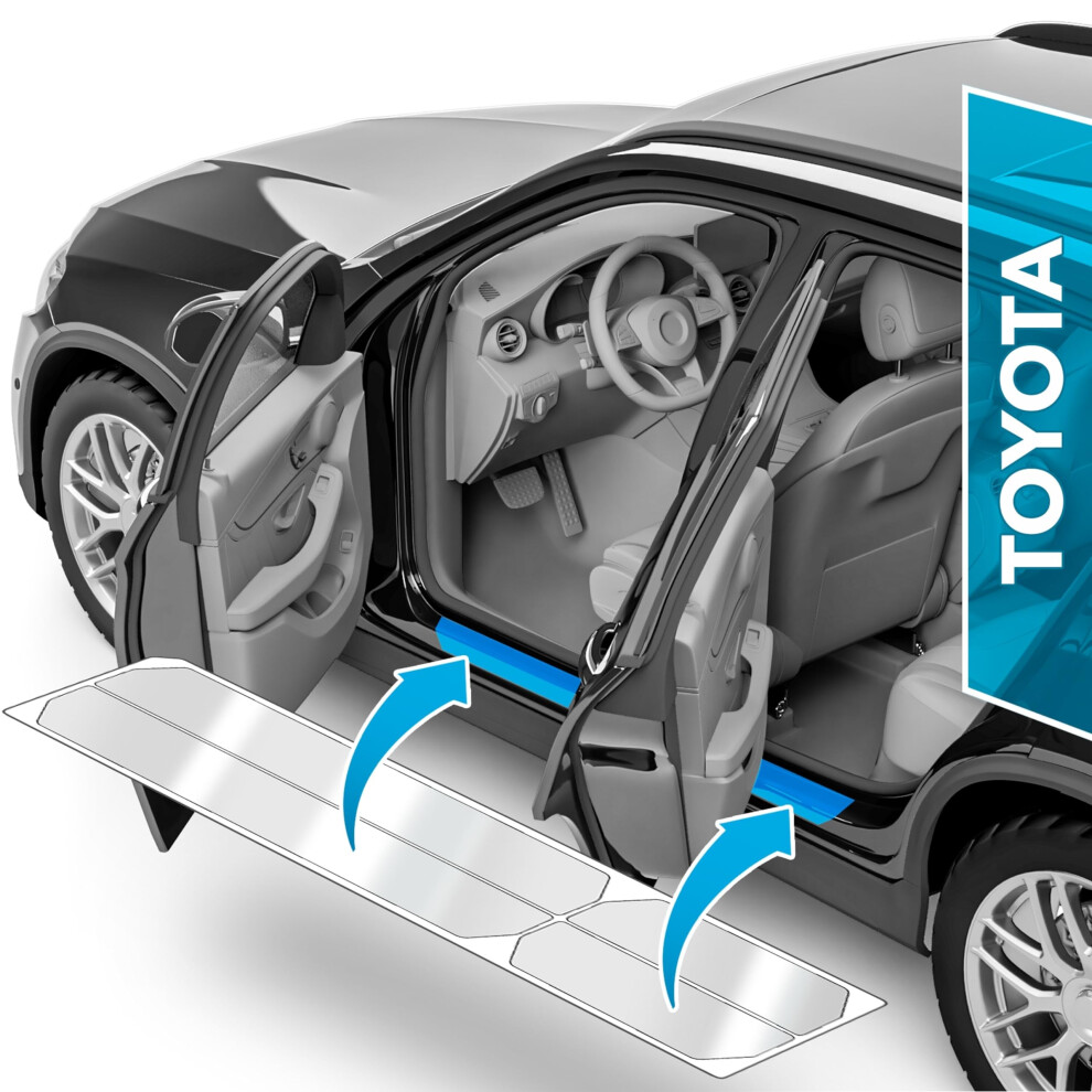 Uprotect Car Door Sill Protectors For Toyota Corolla Touring Sports 12 (Xii) E210 I 2018-2025 - Paint Protection Film For Car Kick Plates Panel Covers 5051224115341