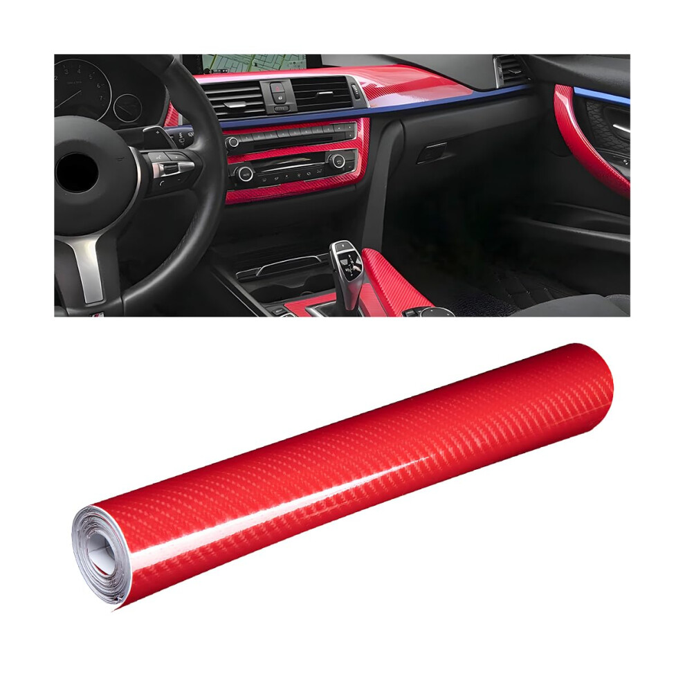 Jnnj Carbon Fiber Wrap, 6D Carbon Fiber Vinyl Self Adhesive Film, Self-Adhesive Waterproof Bubble-Free Vinyl Wrap For Car, Adapted To The Appearance Black/Grey/Silver 5051224114450
