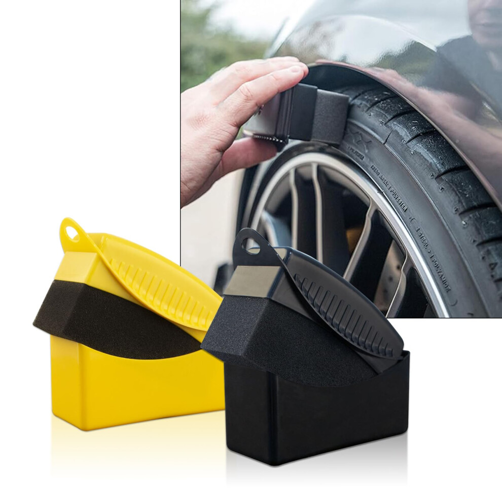 Vbgurr 2 Pcs Car Sponge Tyre Dressing Applicator Portable Car Cleaning Sponge Durable Sponges For Car Cleaning