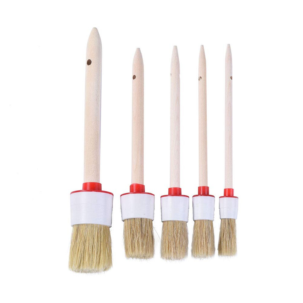 Jscarlife Auto Car Detailing Brush Boar Hair Car Cleaning Brush?Set Of 5? For Cleaning Wheels, Dashboard, Interior, Exterior, Leather, Air Vents, 5051224122196