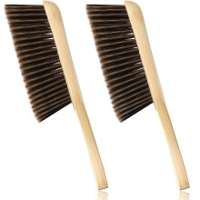 Patelai 2 Pieces Wooden Bench Brushes Fireplace Brush Natural Fiber Bench Soft Bristles Long Wood Handle Dust for Hearth Tidy Car Home Workshop