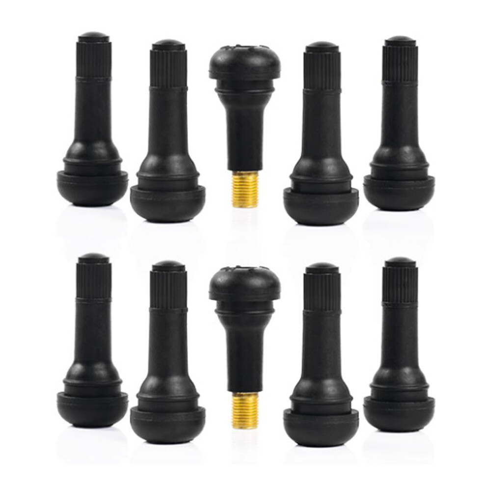 Car Tire Tr413 Tr414 Snap-In Tire Valve Stems Short Rubber Black 9489952810898