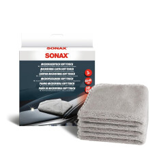 SONAX Microfibre Cloth Soft Touch (Pack of 3) Performance Detailing Cloth for Polishes, Sealants and The Entire Interior | Item No. 04510000