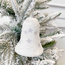 2025 White Christmas Ball Ornament, Elegant Glitter Pendant for Tree, Window & Home Decor – 1PC