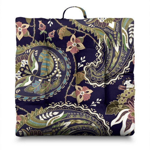 Tapete de Meditação Boho Paisley Quadrado 22x22 polegadas