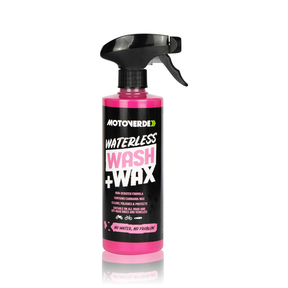 Motoverde Waterless Wash + Wax - Non-Scratch, Dual-Action Cleaner With Carnauba Wax & Berry Bubblegum Fragrance | Waterless, Biodegradable, 5051224120109