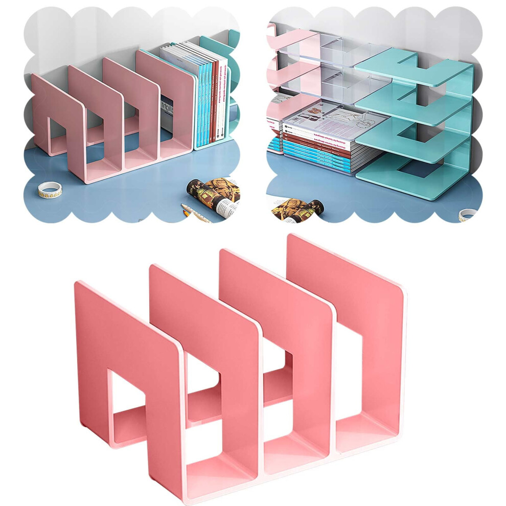 Acrylic File Organizer For Desk Desktop Document/Mail Organizer 3 Compartments Plastics Bookshelf Floating 9489952873121