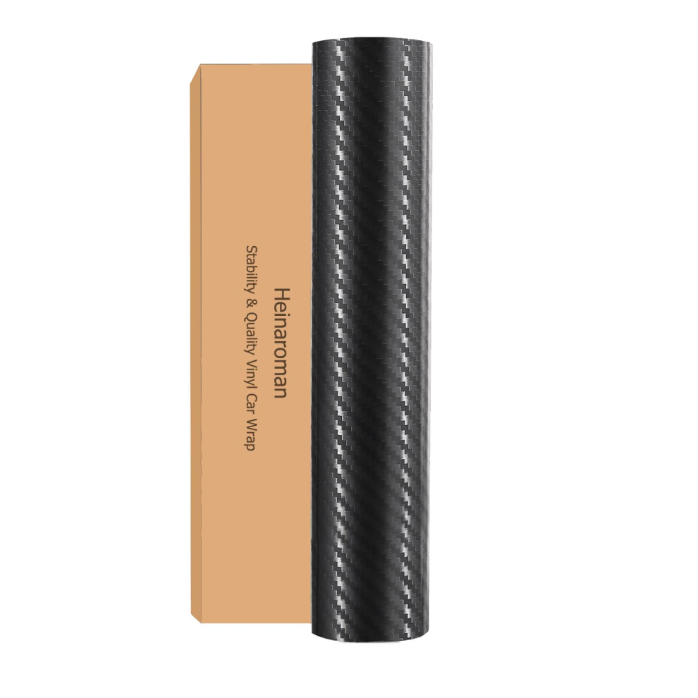 Heinaroman 3D Carbon Fiber Vinyl Wrap, Scratch-Resistant Air Release Technology, 1.4 X 5Ft Car Wrap 5051226212048