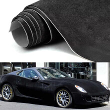 XhuangTech Suede Fabric Car Wrap Film, DIY Soft Touch Paint Protective Film with Air Channel, Self-Adhesive Car Decorative Sticker Exterior Interior