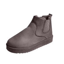 Damen-Winterstiefel, mittelhoch, warm gefüttert, runde Zehenpartie, zum Hineinschlüpfen, Material: Flock, Größe: 42 (US 9), Fußlänge: 26 cm