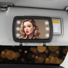 Miroir de courtoisie rechargeable pour pare-soleil de voiture avec 3 modes d'éclairage