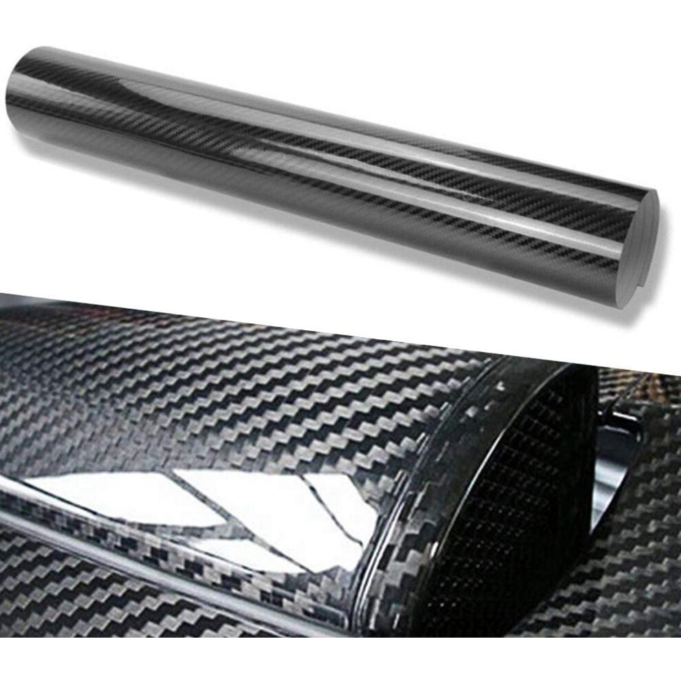 Jzk 30Cm X 300Cm 6D Gloss Carbon Fibre Vinyl Wrap For Car Interior, Car Vinyl Wrap, Carbon Fibre Wrap For Cars, Glossy Carbon Wrap, Carbon Fiber Black 5051226212505
