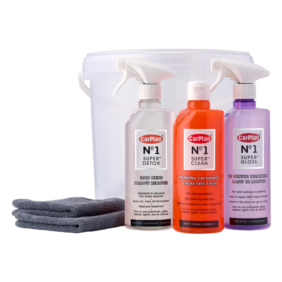 Carplan No.1 Super Clean Car Shampoo,Iron Oxide Remover, Gloss Paintwork Sealant