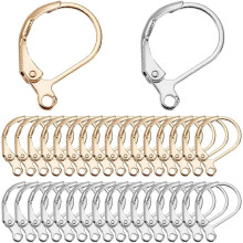 60Pcs Real 18k Gold Plated & 925 Sterling Silver Plated Leverback Earring Findings Lever Back Hooks Frech Leverback Earwires Leverback Earring Hooks