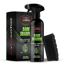 BassMotor Plastic and Tire Polisher Car Motorcycle Old Rubber Restorer Recovers Interior and Exterior Shine to Shine Plastics - Dark Shadow 500ml +