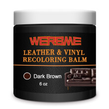 WERBME Leather Recoloring Balm & Color Restorer - Multipurpose Dye & Paint for Faded Leather Couches, Car Seats, Shoes | Fix Scratches on Clothing,