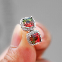 925 Sterling Silver Stud Earrings Birth Cubic Zircon Fashion Jewelry For Women