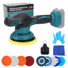 Cordless Buffer Polisher Compatible with Makita 18V Battery, 6 inch Car Polisher with 12 PCS Attachments, 2500-5000RPM 6 Variable Speed, Polishing