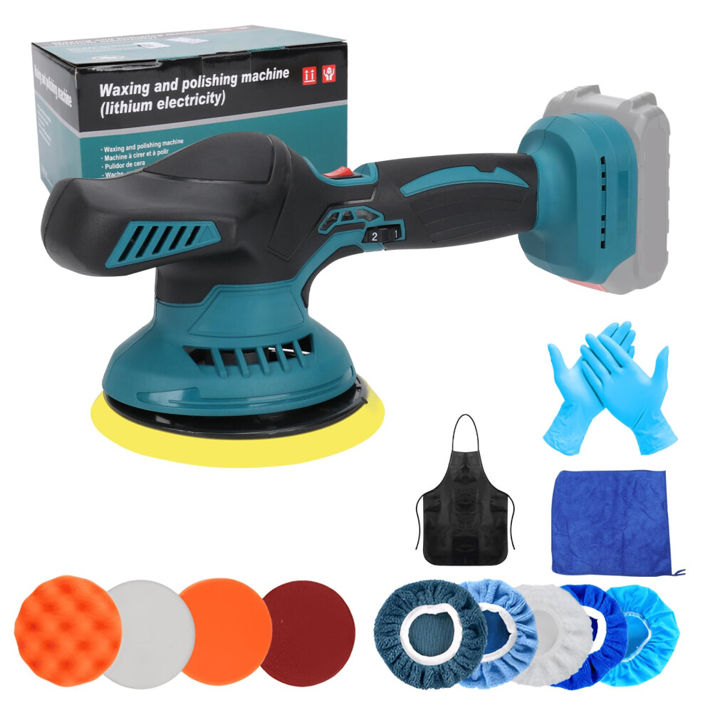 Cordless Buffer Polisher Compatible With Makita 18V Battery, 6 Inch Car Polisher With 12 Pcs Attachments, 2500-5000Rpm 6 Variable Speed, Polishing 5051224125517