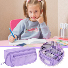 Japanese Style Pencil Case under $5, Multi-layer & Large Capacity with Multiple Compartments, Cute Study Supplies – Compatible with Teens