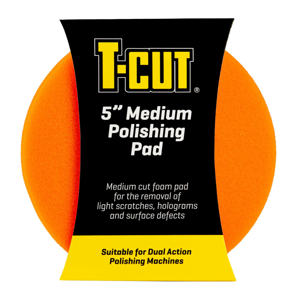T-Cut 5" Medium Polishing Pad - Professional Finish Made Easy - Ideal For Dual Action Polishers - Removes Defects, Enhances Shine - Tailored For T-Cut 5051226249563