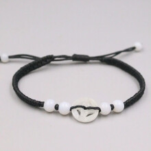 Green Jade Bracelet Women Men Lucky Circle Chinese Black String Bracelet Gift