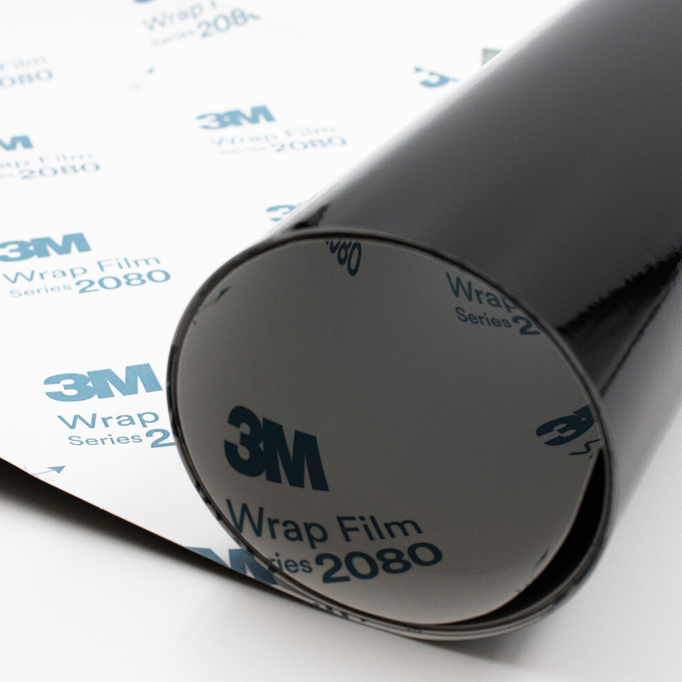 Finest Folia 3M 2080 Carwrapping Film, 152 Cm X 35 Cm, Self-Adhesive Car Film, Vehicle Adhesive, 3D Film, Malleable With Air Channels (Gloss Black 5051224128297