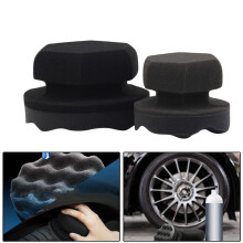 2Pcs 8Cm/11Cm Diameter Car Sponge Washing Tool Larger + Small Tire Contour Dressing Applicator Pads Gloss Shine Color Polishing L