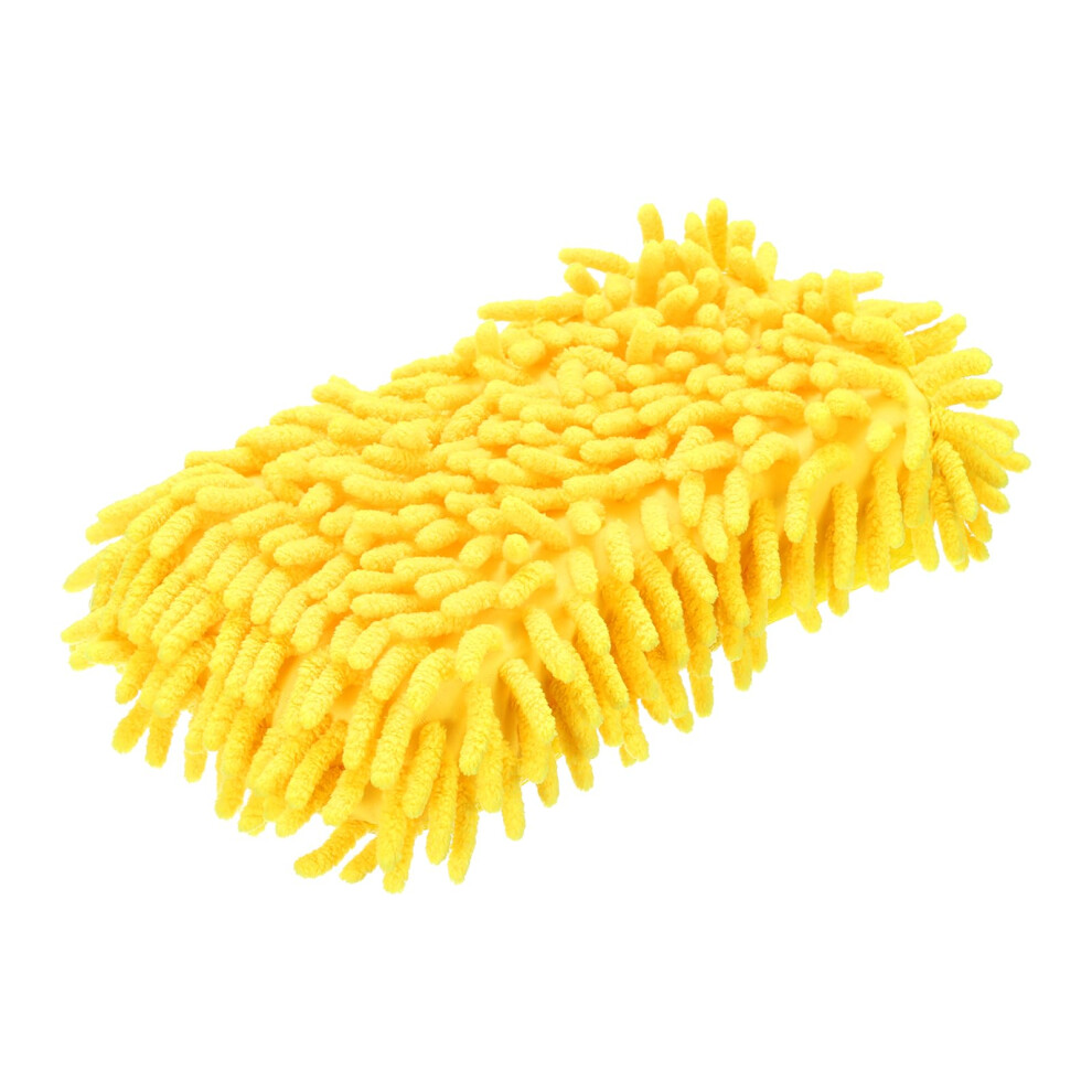 Sourcing Map Car Wash Sponge 8.7" X 4.3" Chenille Microfiber Mitt Scratch-Free Absorbent Scour Scrubber Cleaning Sponge For Washing Detailing On Cars,