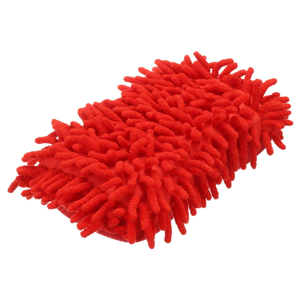 Sourcing Map Car Wash Sponge 8.7" X 4.3" Chenille Microfiber Mitt Scratch-Free Absorbent Scour Scrubber Cleaning Sponge For Washing Detailing On Cars,