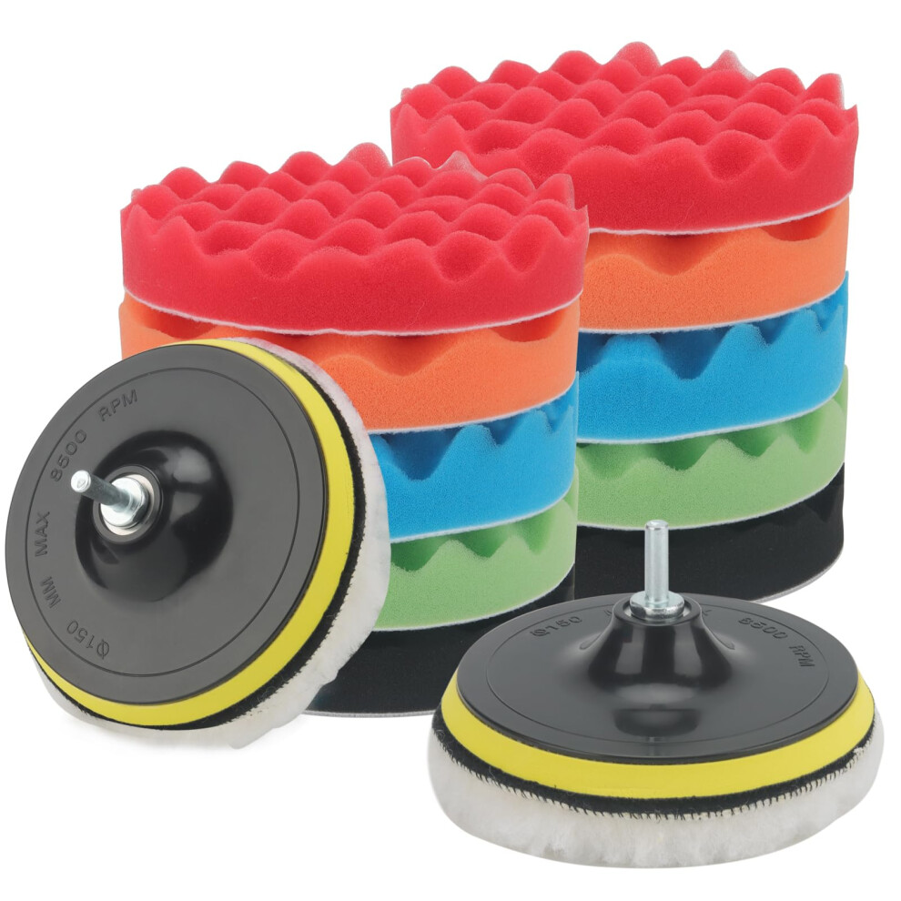 Zeonhak 16 Pcs 6 Inch Car Polishing Pads, 150Mm Compound Buffing Sponge Pads For Drill, Car Polisher 5051226249716