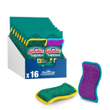 Spontex Flex & Wash Reusable Washing Up Sponges | Dual Sided Microfibre Sponge for Wiping and Scrubbing | Cleaning Products for Kitchen, Bathroom &