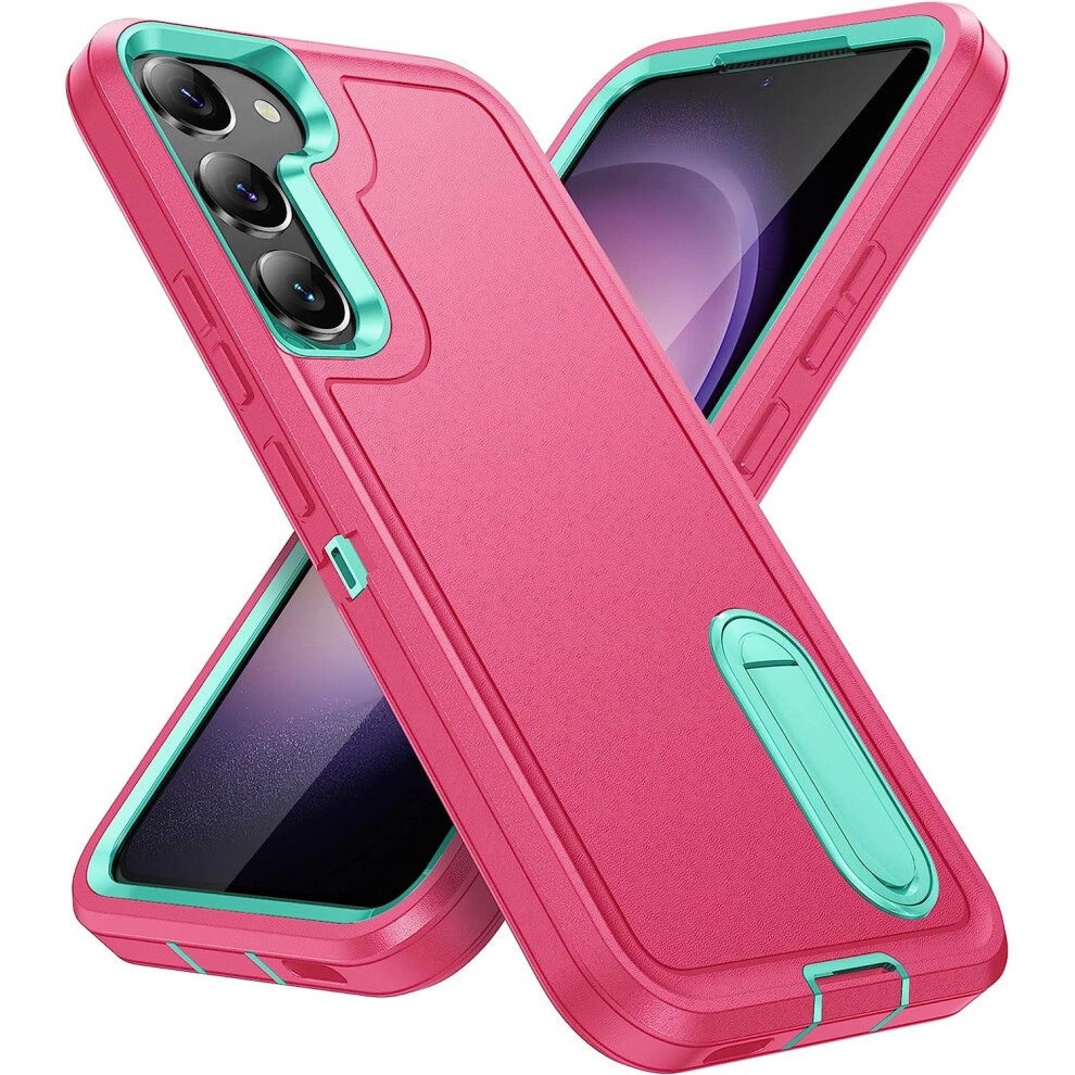 Samsung Galaxy S23 Case With Built-In Kickstand Â Shockproof, Dustproof, Drop-Proof Military Grade Cover (Pink/Aqua ), Compatible With Samsung Blue 9489952014005