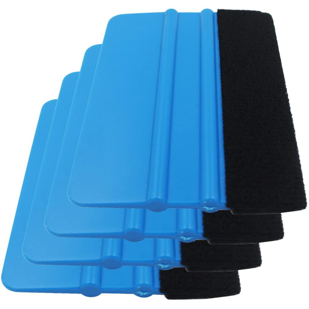 Gebildet Durable Felt Edge Squeegee 4 Inch For Car Vinyl Film Wrapping Decal Scraper Window Tint Work, Professional Scratch Free Squeegee (Pack Black 5051224141142