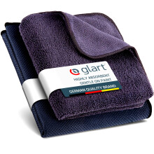 Glart 4484 Microfiber Cloths 4pc Set - 40x40cm - 360 GSM - Lint-free & Absorbent - Edged, Machine Washable - for Car, Home, Bathroom, Kitchen - 80%