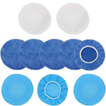 10 PCS Car Polishing Pad, 9-10 inch Car Soft Microfibre Polisher Bonnets Polishing Wax Buffer Pads Cover,Polishing Machine Cover Car Bonnet Polisher