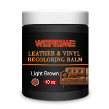 WERBME Leather Recoloring Balm & Color Restorer - 10OZ Multipurpose Dye & Paint for Faded Leather Couches, Car Seats, Shoes | Fix Scratches on