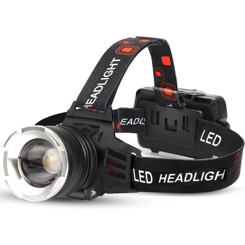 LED oppladbar hodelykt 900 lumen 6 moduser