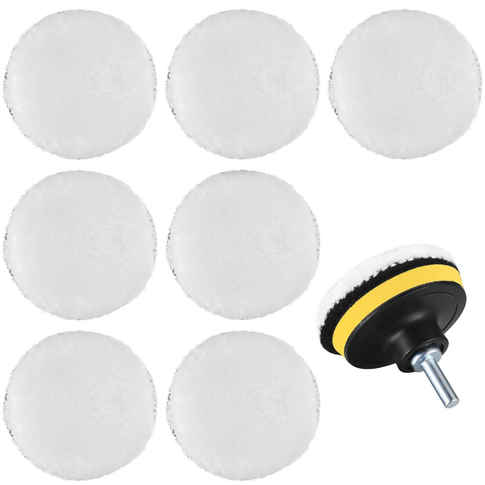7 Pcs 4 Inch Car Polishing Pads For Drill, Wool Drill Polishing Waxing Buffing Pads, Car Buffer Polisher Kit For Car Detailing, Polishing, Sanding, 5051226250545