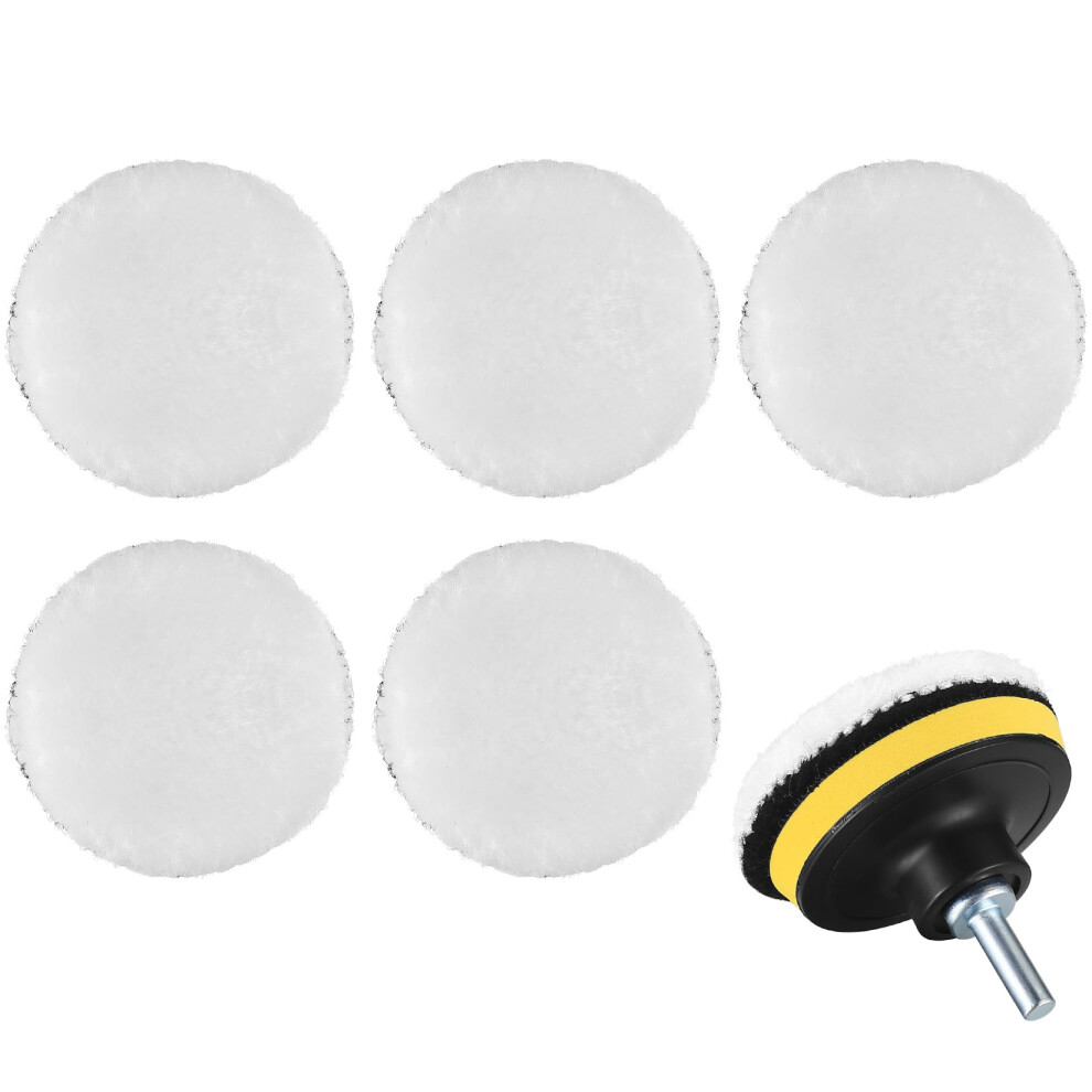 5 Pcs 5 Inch Car Polishing Pads For Drill, Wool Drill Polishing Waxing Buffing Pads, Car Buffer Polisher Kit For Car Detailing, Polishing, Sanding, 5051226250569