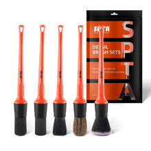 SPTA Set, 5pcs Interior, Dust Removal Brush, Premium, Ultra-Soft, Non-Scratch, For Cleaning Wheels, Interior, Exterior, Leather