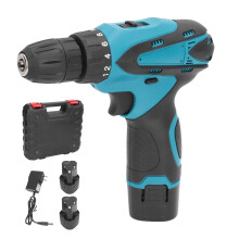 Small Cordless Drill 12V Electric Power Driver with 2 Batteries Charger 350In?lb Torsion 3/8in Chuck 2 Speed AC110?240V US Plug
